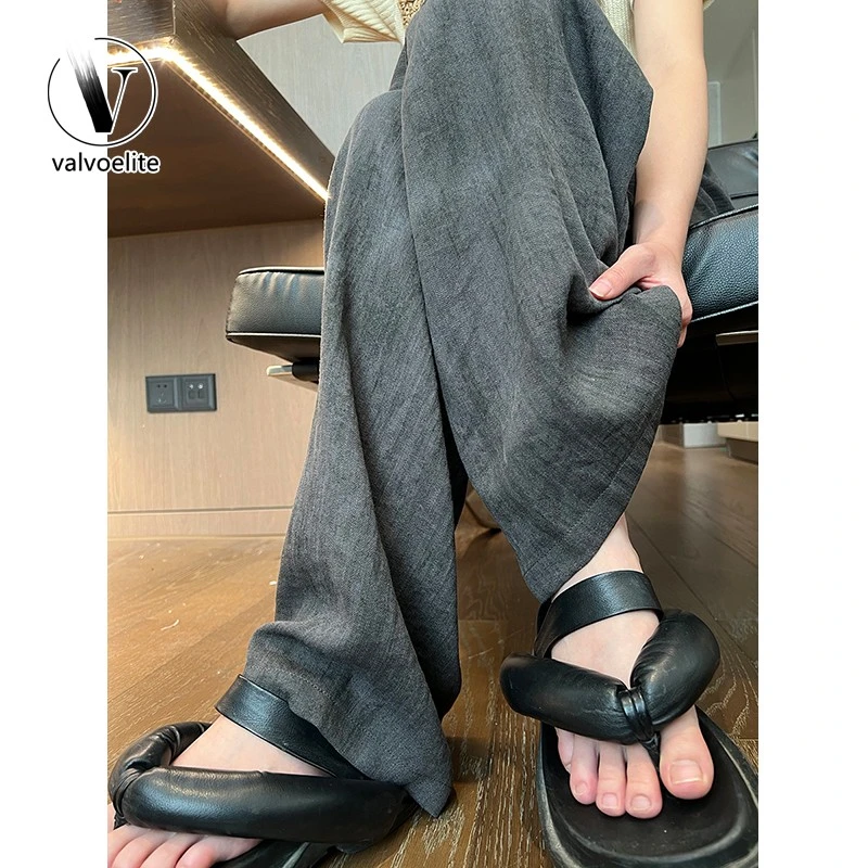 VALVOELITE裤子女夏新款爆款垂感宽松扎染阔腿裤时尚防晒凉花苞