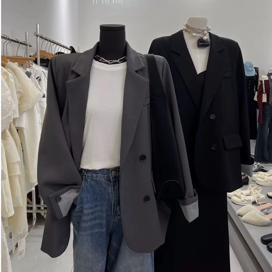 韩版气质西装外套女高级感休闲宽松版型