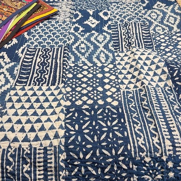 鹅绒一百棉 蓝染 1*2.3m沙发巾