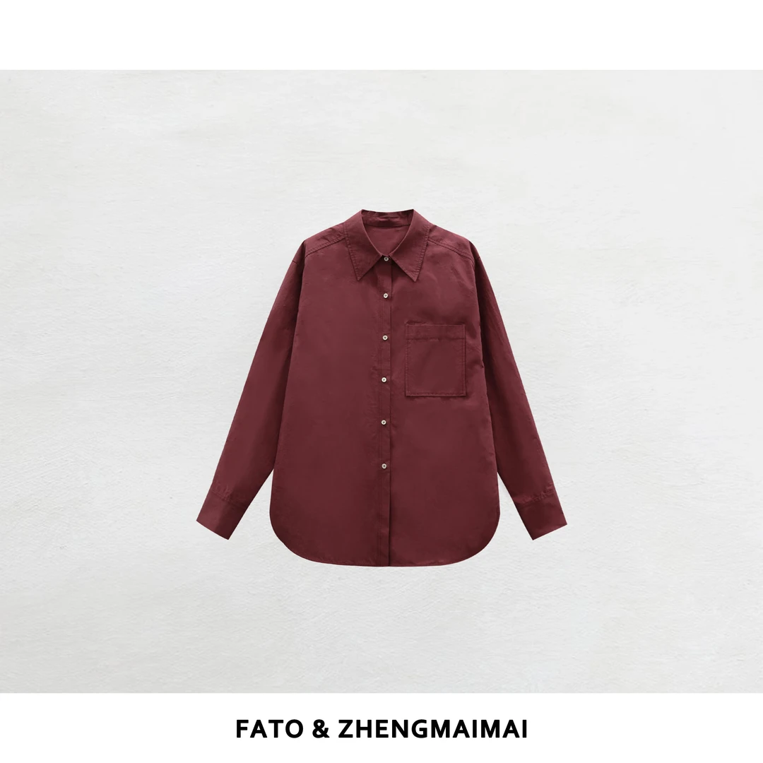 【郑买买】梅子酿 新款酷飒简约休闲百搭纯棉通勤风衬衫 YZ50808C1