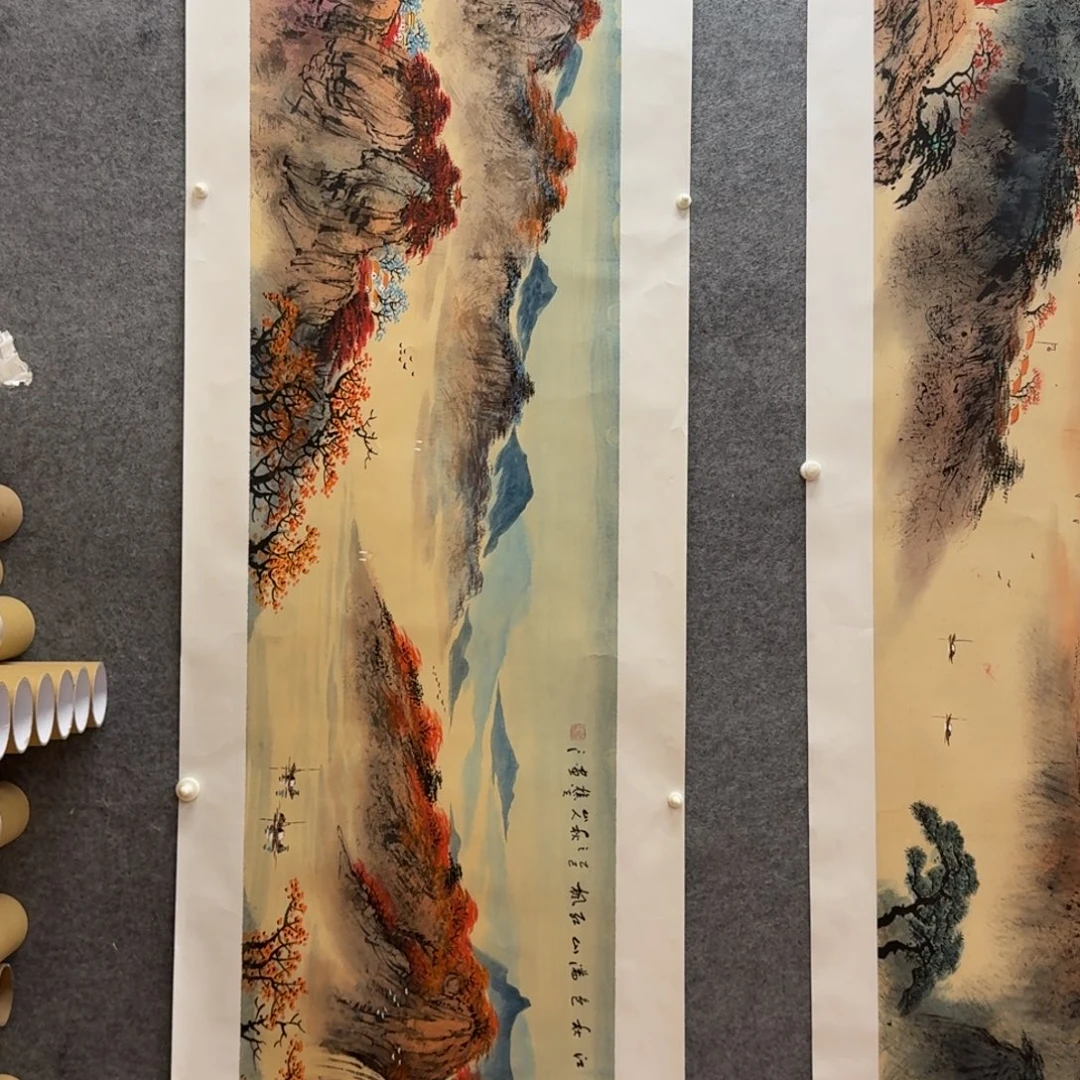 国画刘儒樵180x50作品