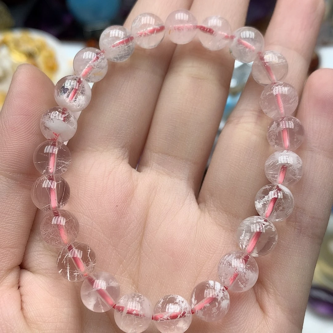 水晶珠宝半成品未镶嵌8+粉幽灵