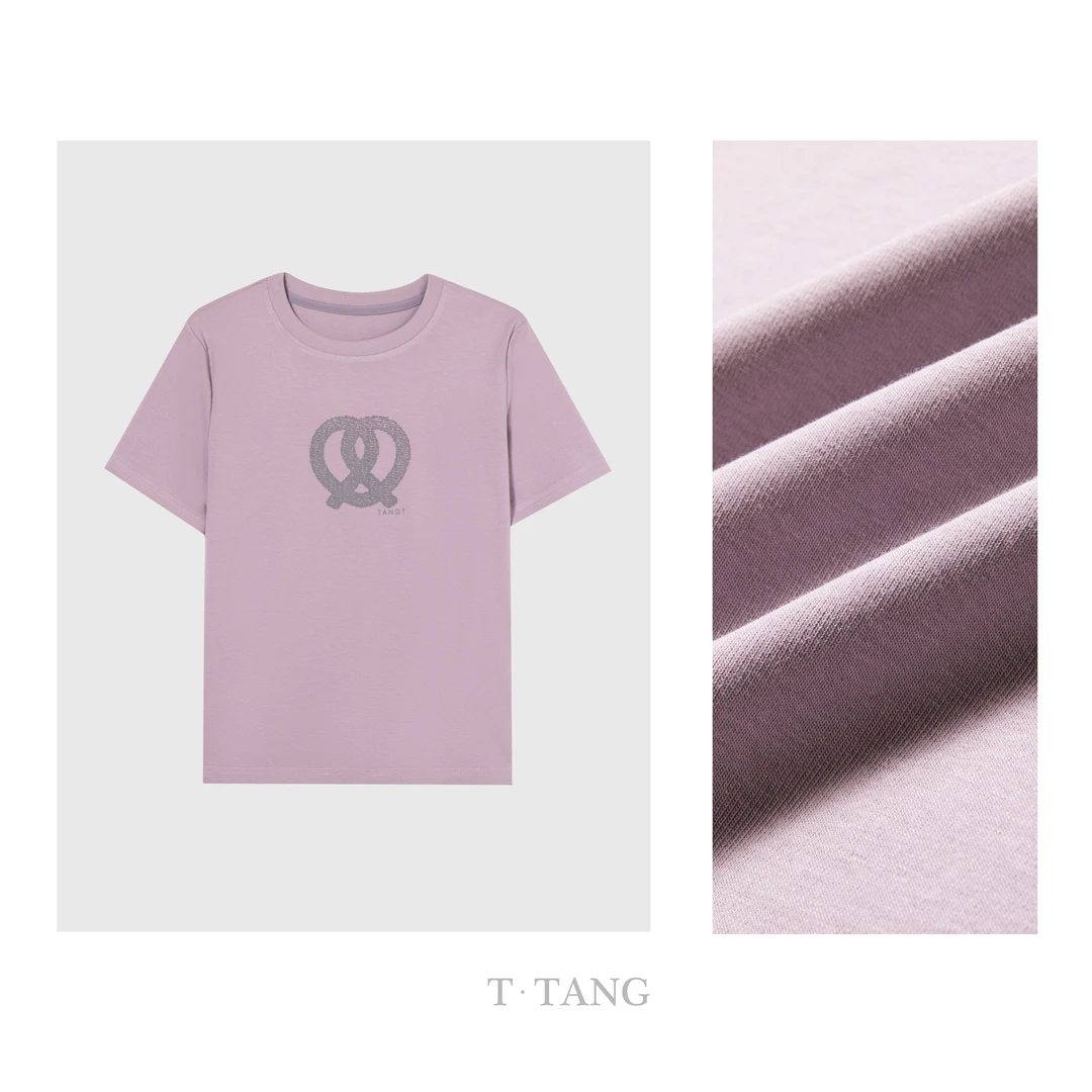 2025年新款210g罗塞棉时尚休闲宽松运动印花圆领T恤打底【6986】jj