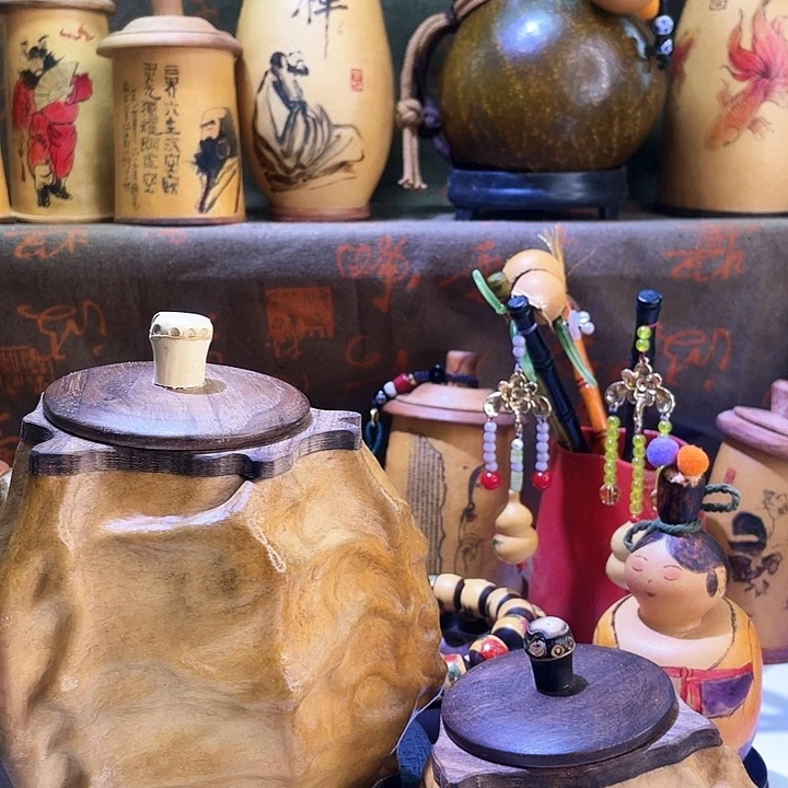 香榧木张**~葫芦茶叶罐