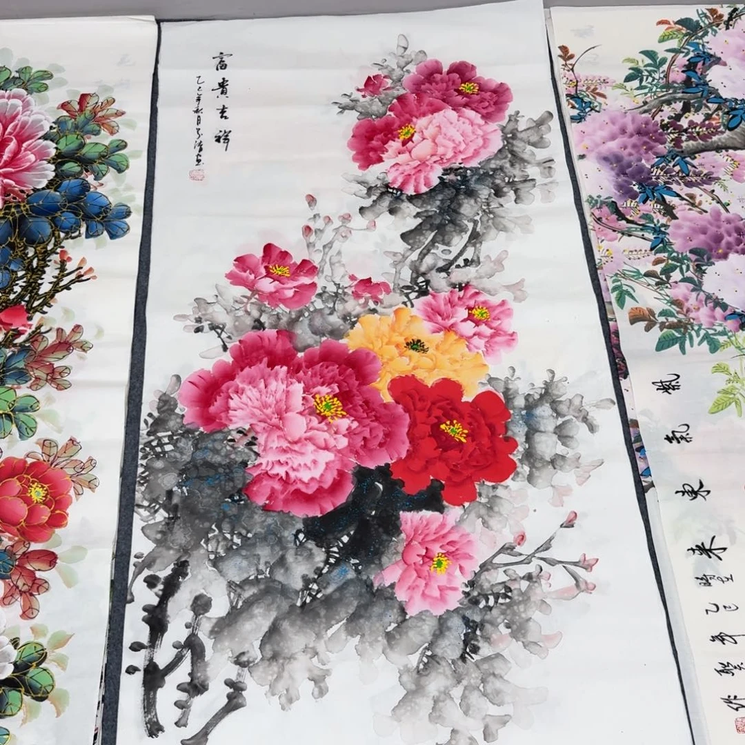 国画四尺尺寸70X140纯手绘作品