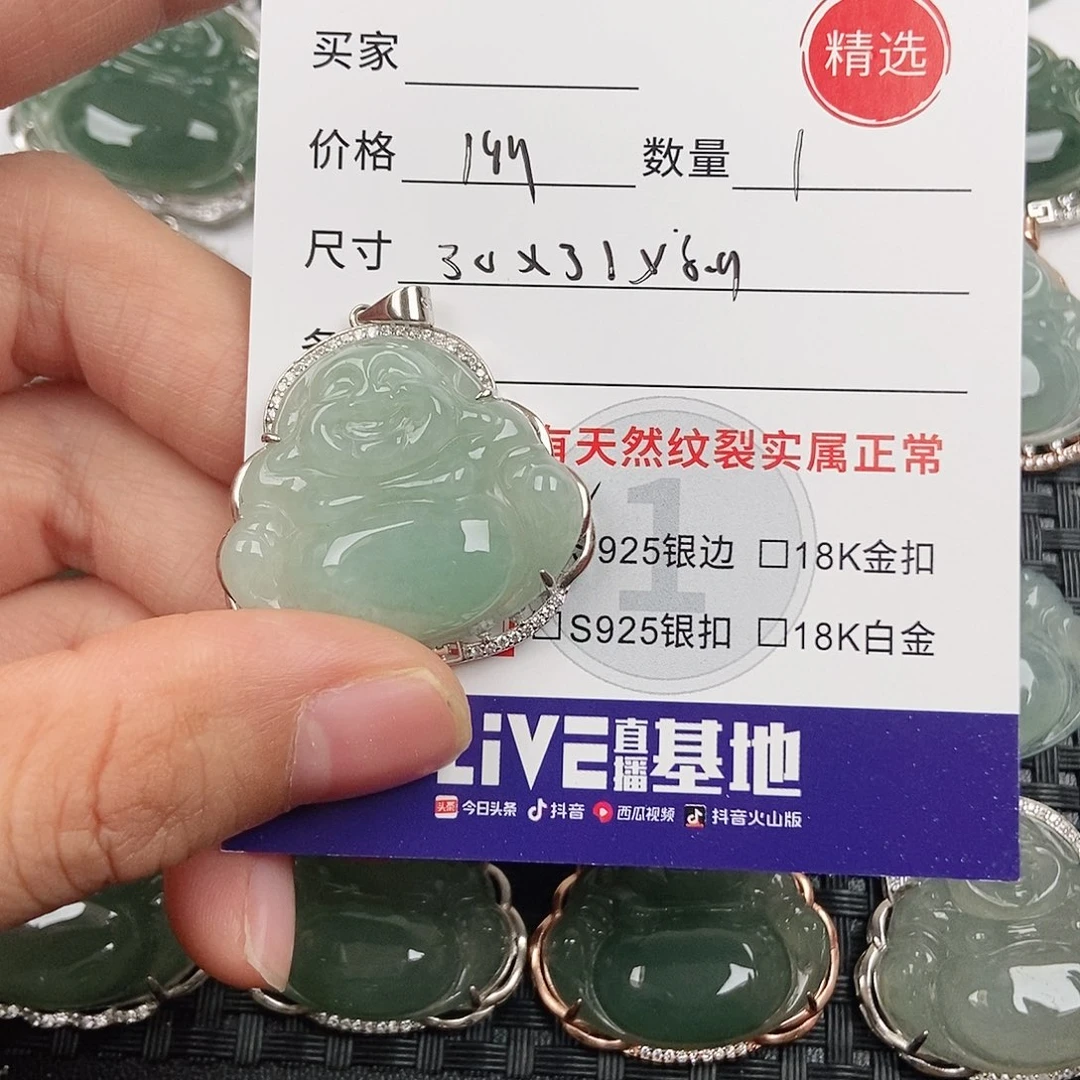 翡翠银S925镶嵌颈饰