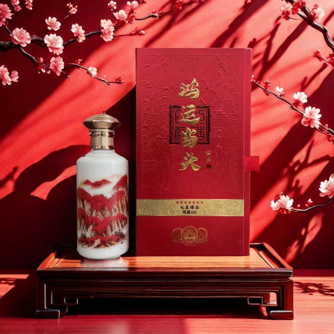 龙华迎【鸿运当头】七星瑧品级浓香型白酒500mlx1瓶礼盒装52度500