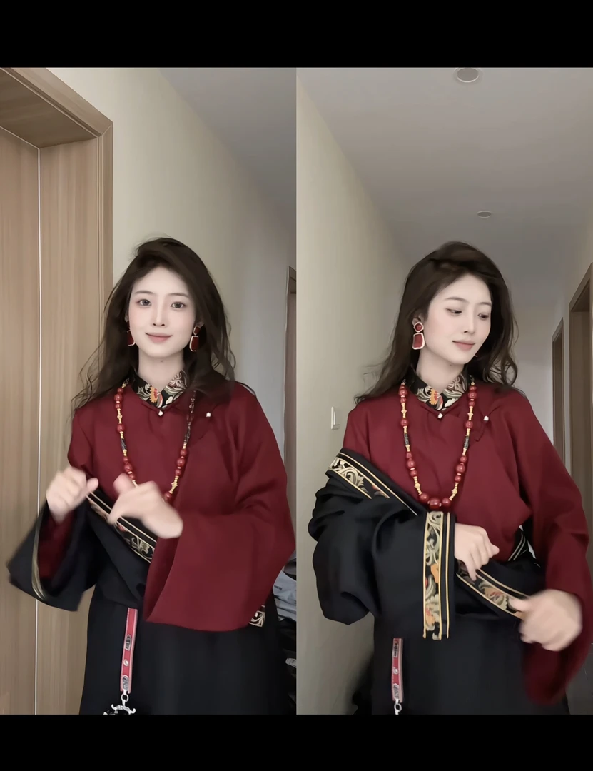 德吉吉 ｜ 新年高级感藏袍套装-民族风印花宽松气质网红藏族服饰