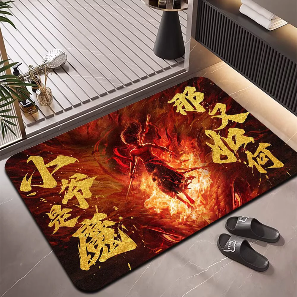 新款哪吒地垫大尺寸高颜值入户地垫学习桌办公桌电脑桌硅藻泥垫子