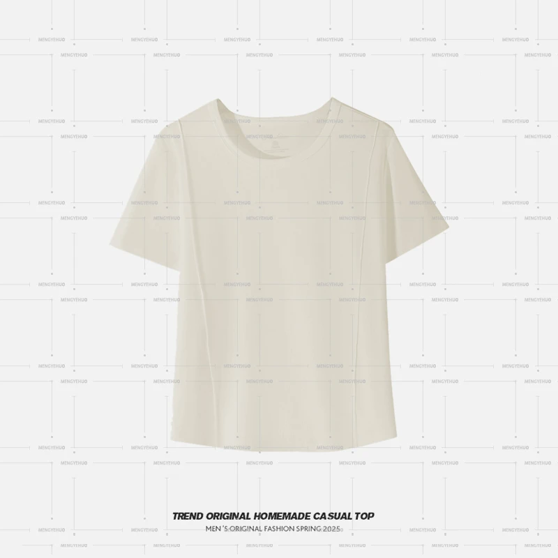 【T恤系列】梨月 燕尾鱼骨正肩短袖 显瘦设计感不规则上衣