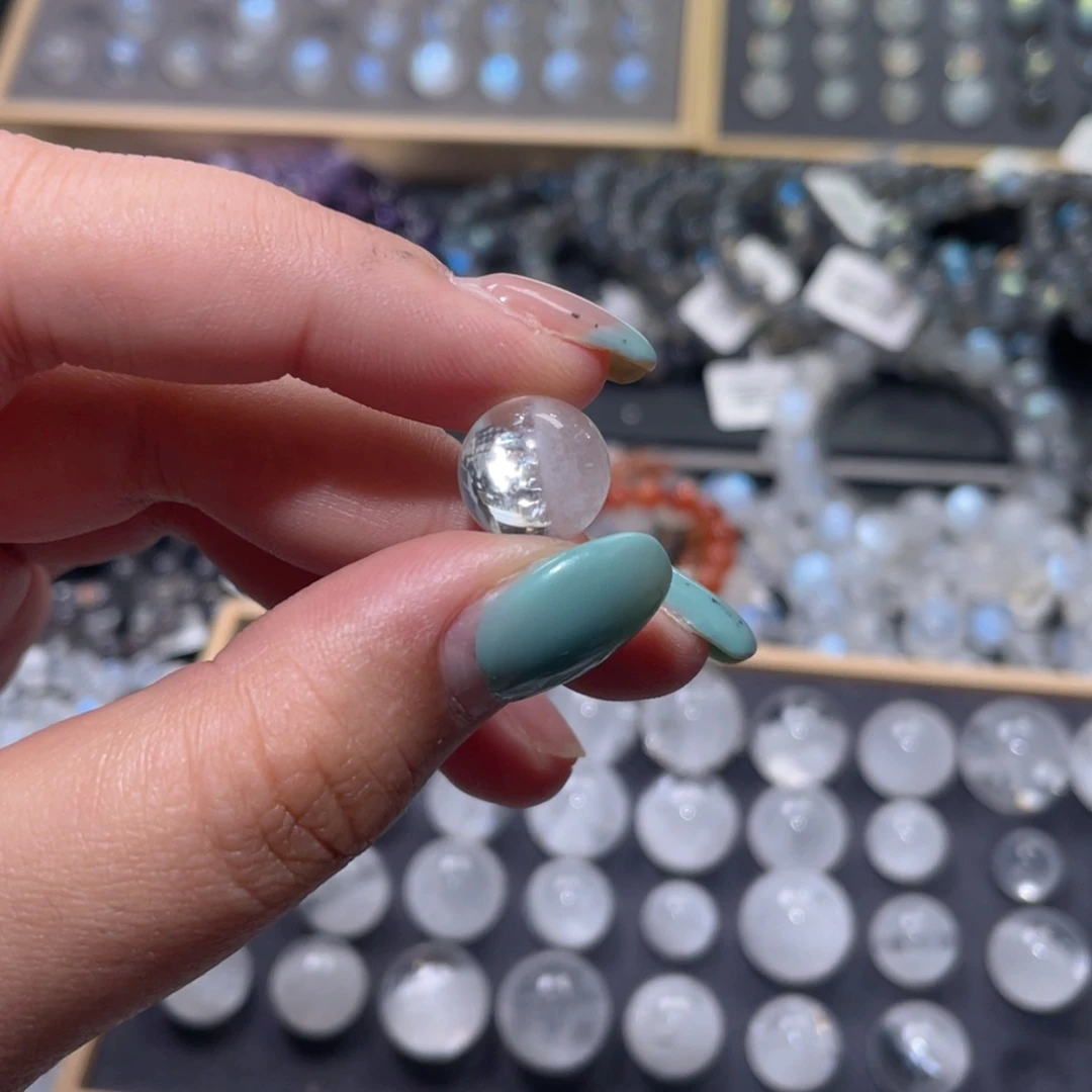 H***·长石裸石彩虹白幽灵单珠12mm