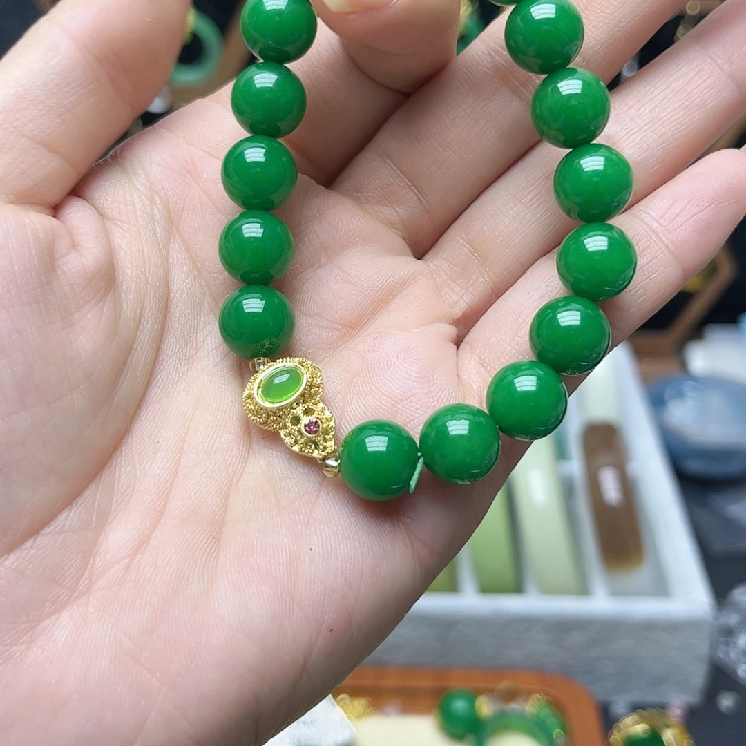 翡翠未镶嵌耳饰手链