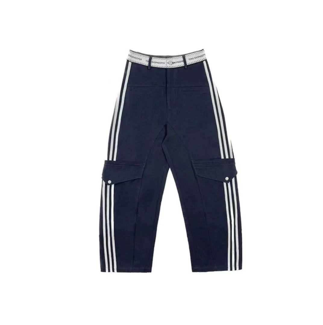 【秀秀专属】8907美式复古设计感休闲时尚镰刀裤百搭牛仔裤