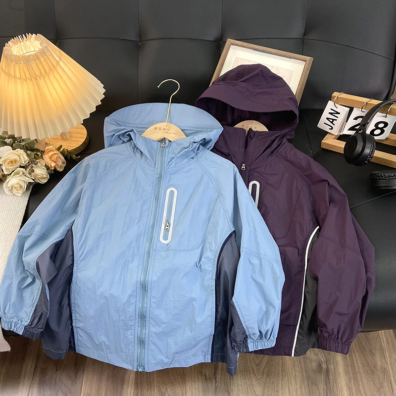 佑妈家童装 男女童中大童帅气潮款儿童拼接速干皮肤衣