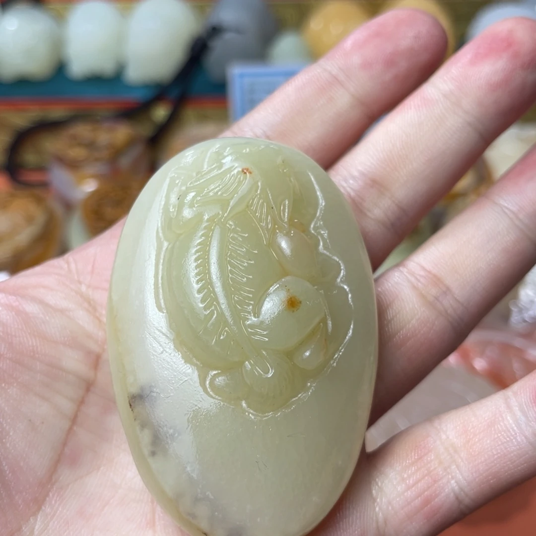 石材天然方解石手把件不退换