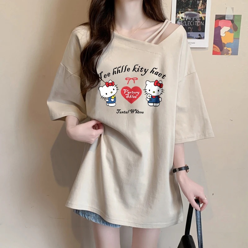 中长款纯棉短袖T恤女夏季韩版时尚百搭大码显瘦宽松慵懒风上衣ins