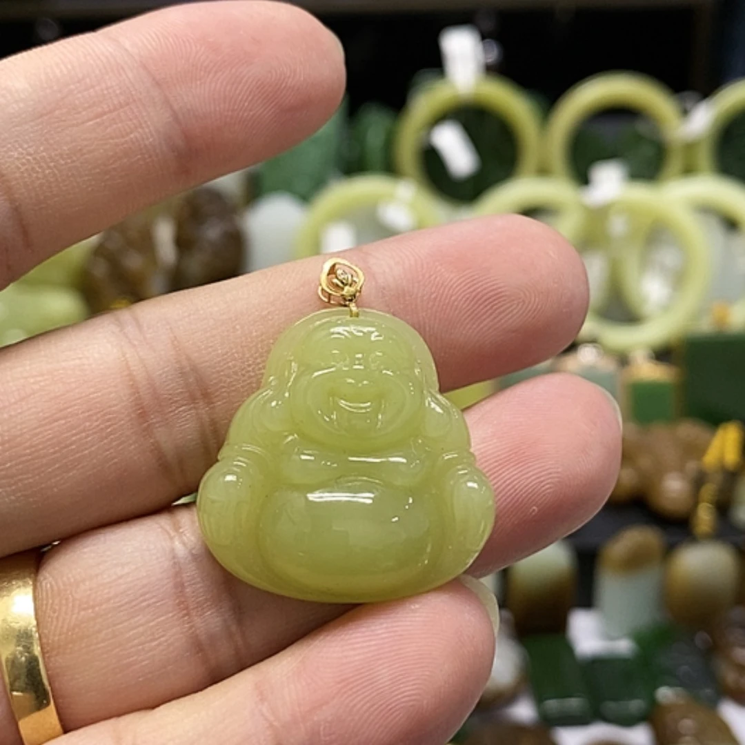 【闪购商品】颈饰18K金镶嵌和田玉