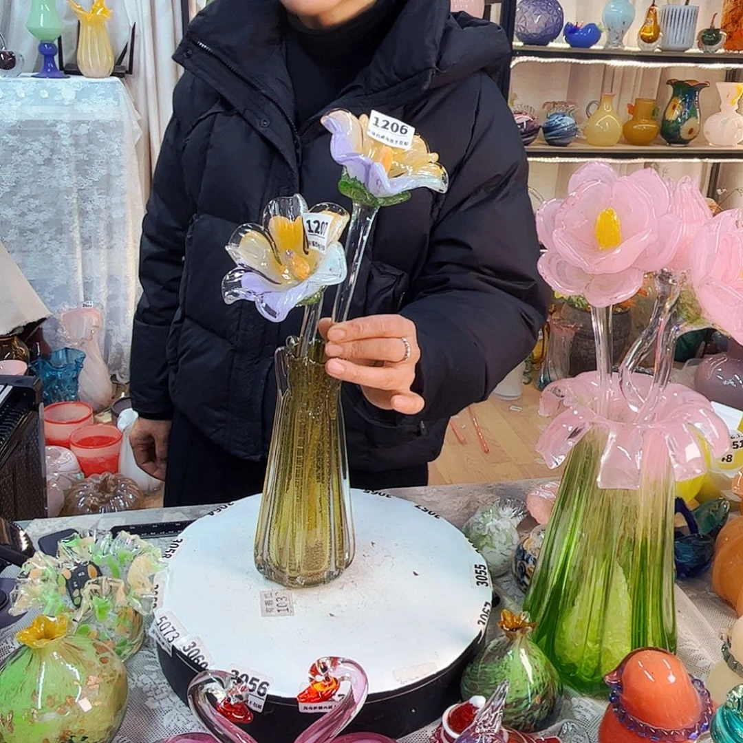 2花1瓶家悦美居琉璃摆件