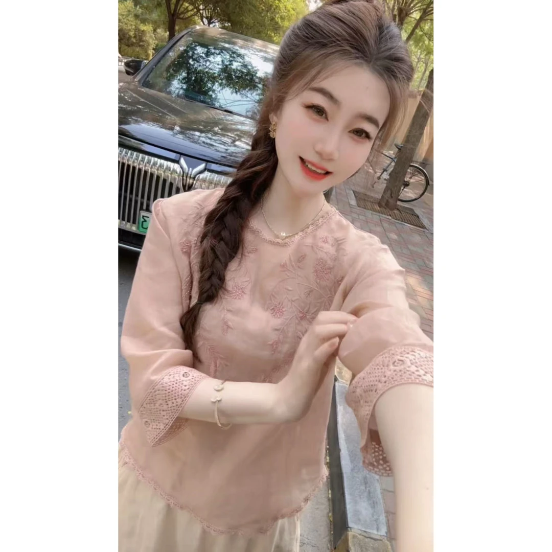 『刺绣假日L』YG设计显瘦百搭时尚衬衫82630