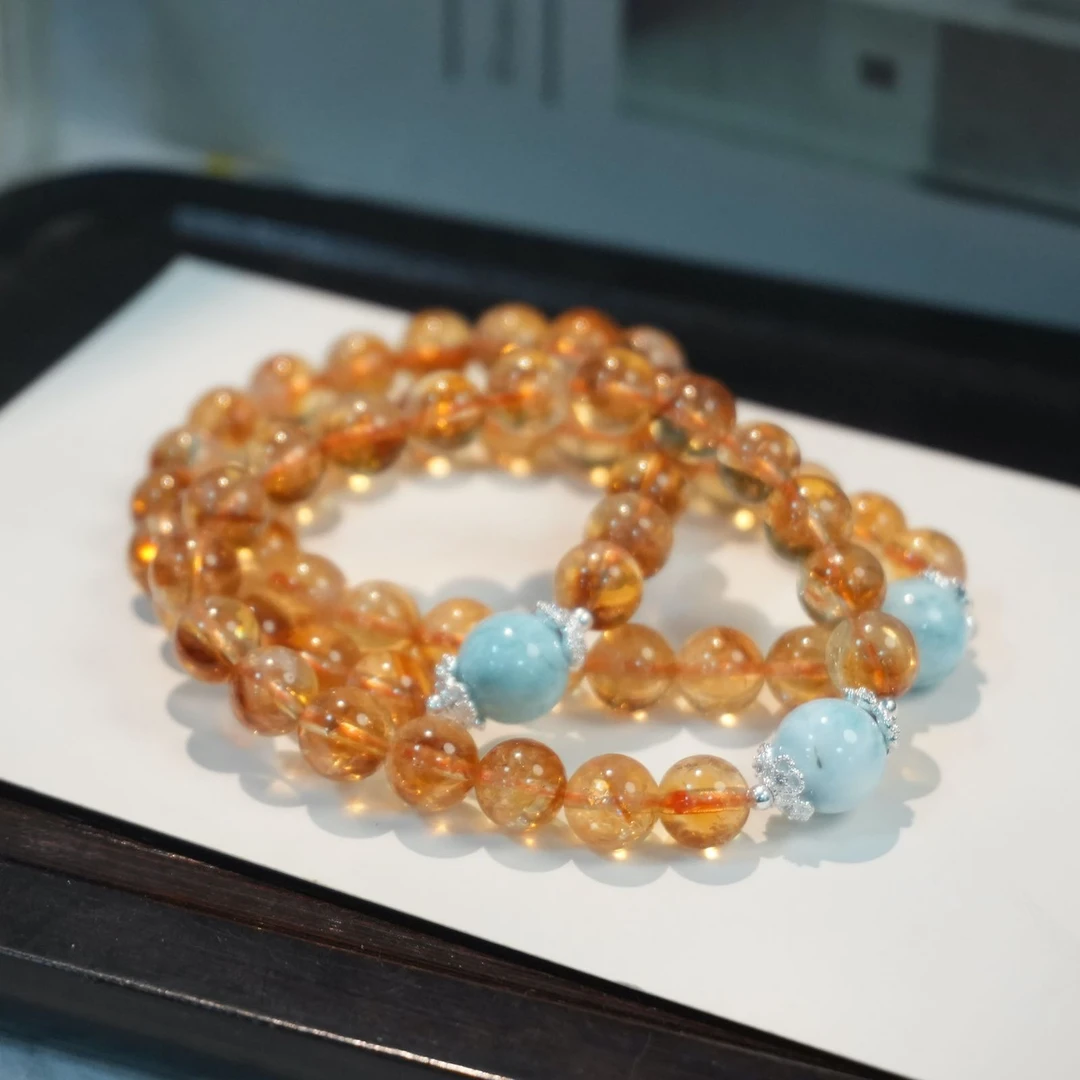 【书记甄选】原创黄水晶单圈手链 多样性发一件 约8-10mm 7027CC