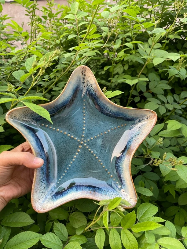 253窑变海星异形盘
