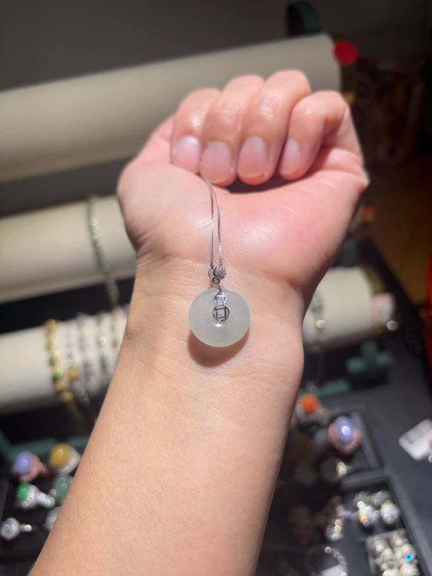 天然翡翠A货国标银镶嵌