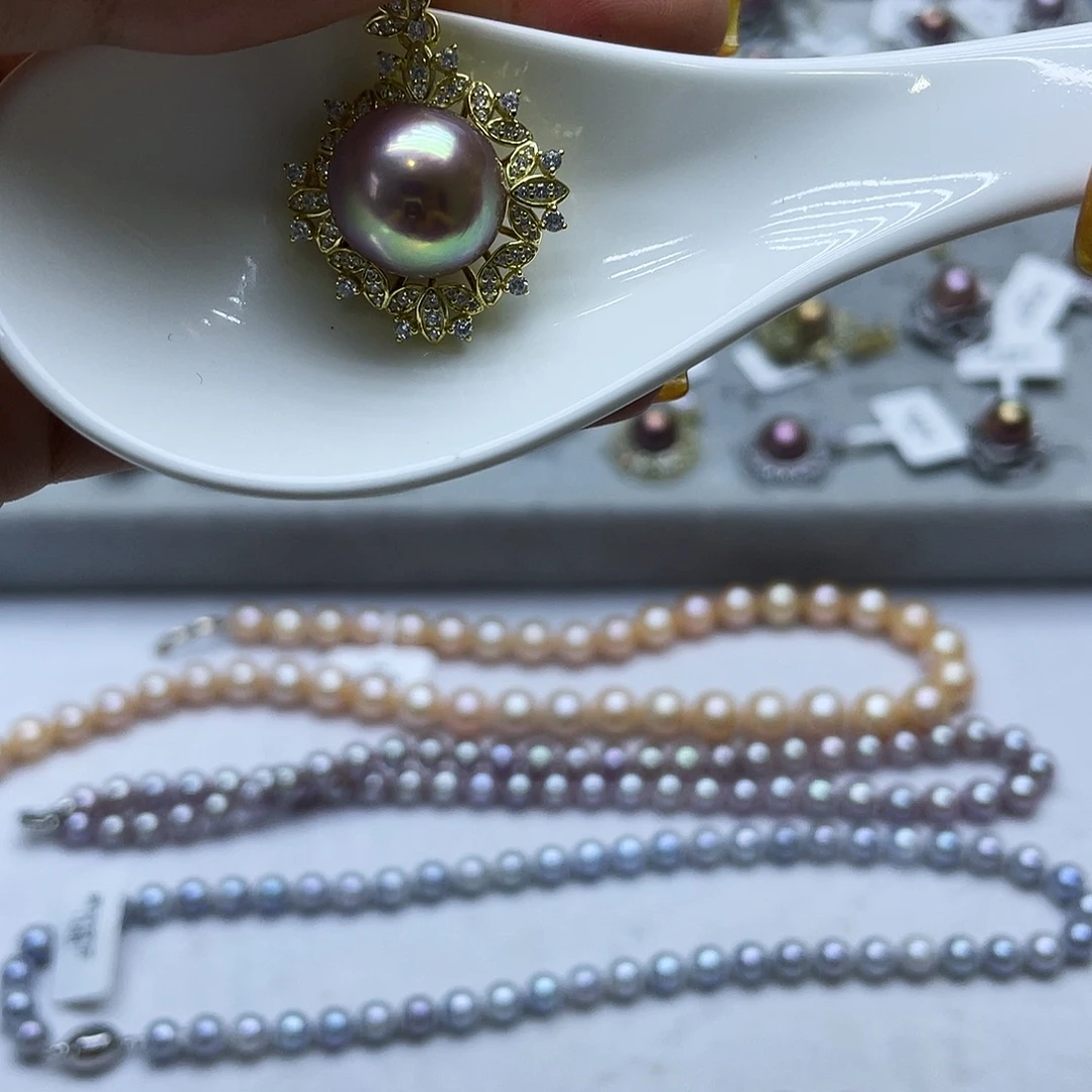 颈饰淡水珍珠银S925镶嵌