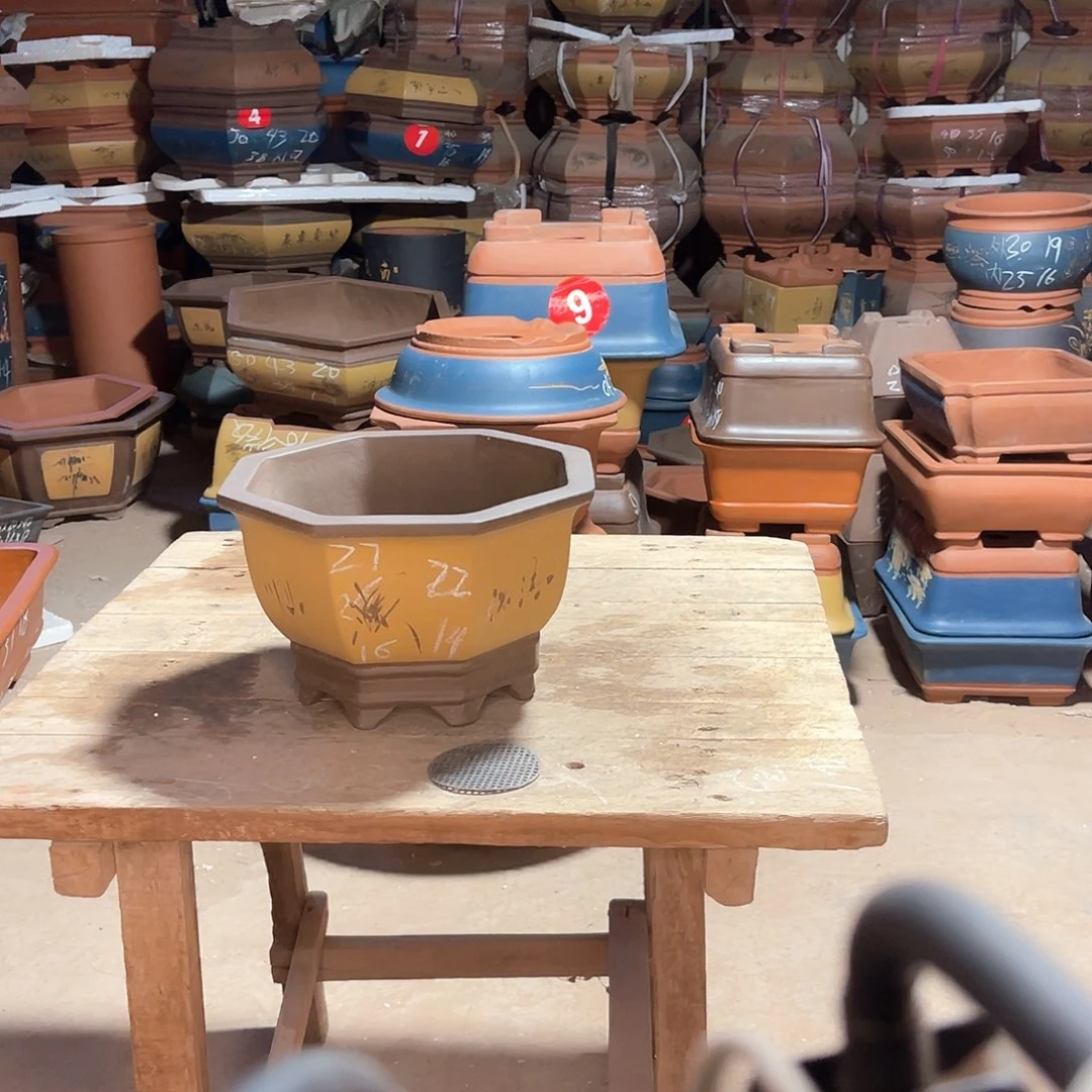 紫砂花盆八方盆一个