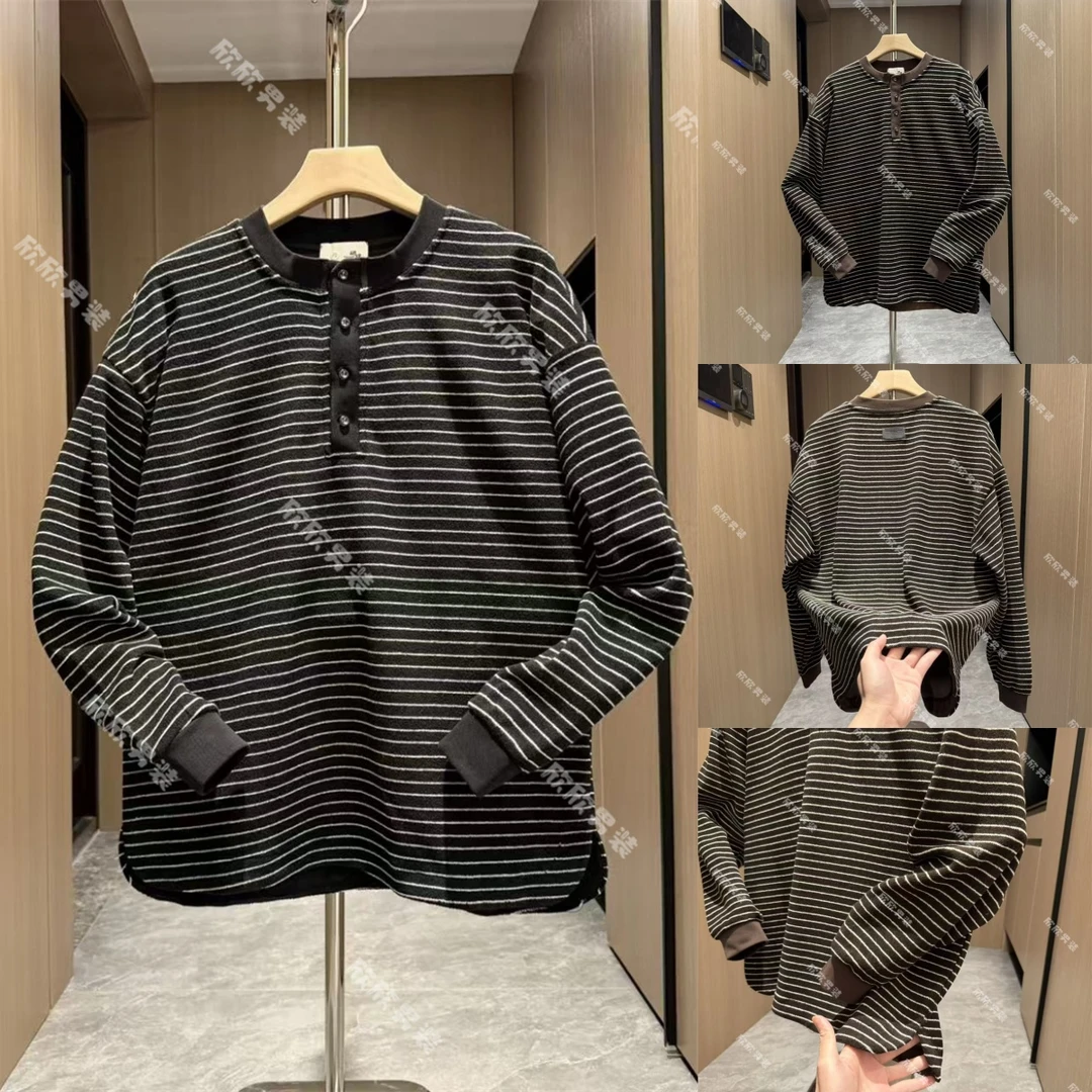 重磅潮牌条纹设计师风痞帅时尚男士卫衣