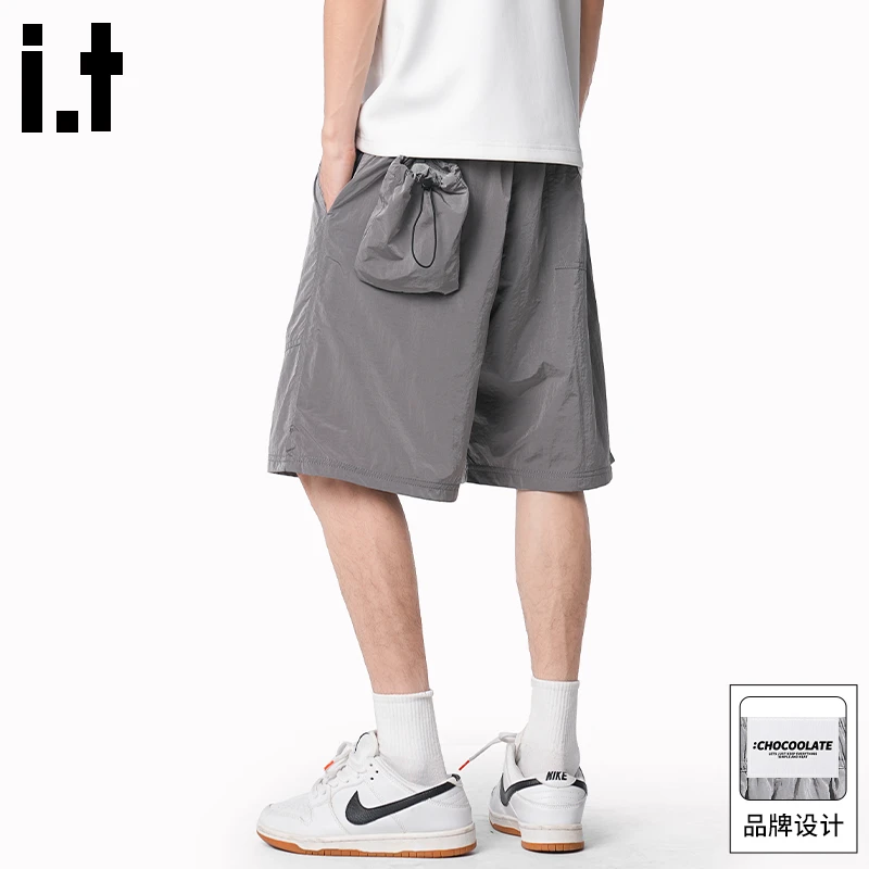 it :CHOCOOLATE夏季冰丝薄款2025短裤男士宽松大码休闲运动五分裤