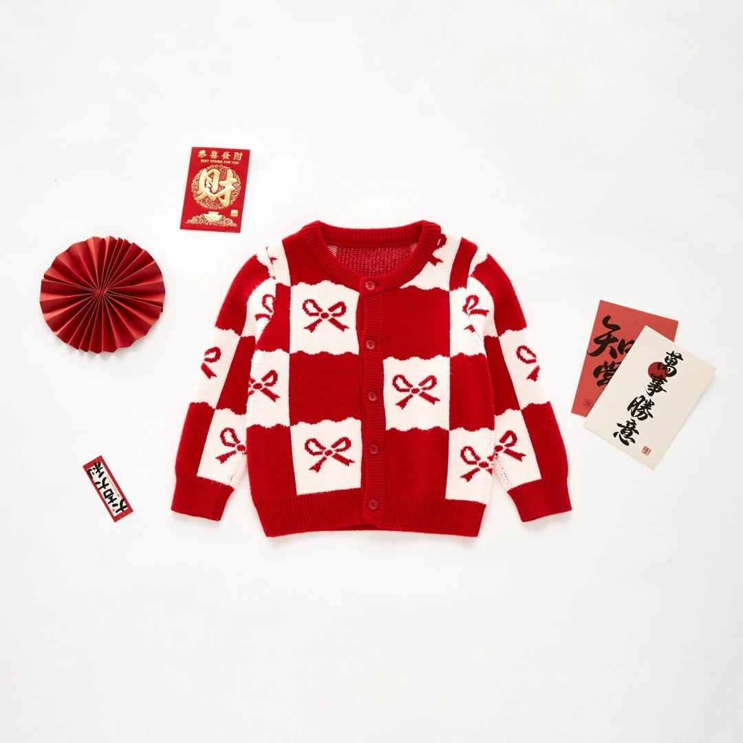 好穿点中小女童可爱百搭针织外套毛衣