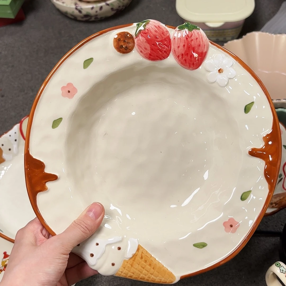 陶瓷8.7寸深盘 一个