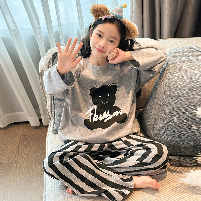 女童睡衣儿童春秋大童夏季家居服套装2025新款纯棉公主青少年秋装