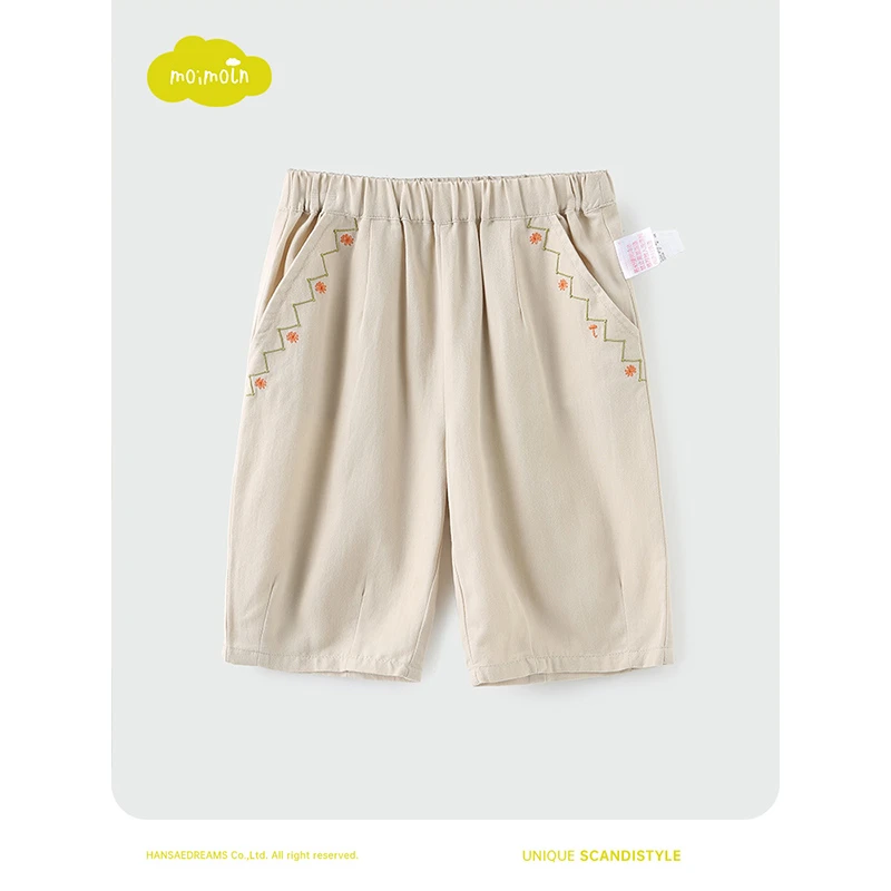 moimoln小云朵童装夏季新款女童六分裤女宝宝宽松休闲裤时尚短裤