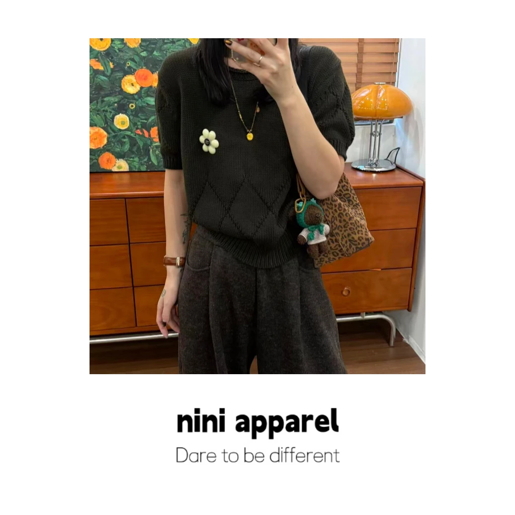 NiNi:韩系法式棉料针织小衫～