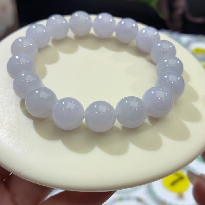 翡翠未镶嵌手链冰胶紫卡12.2