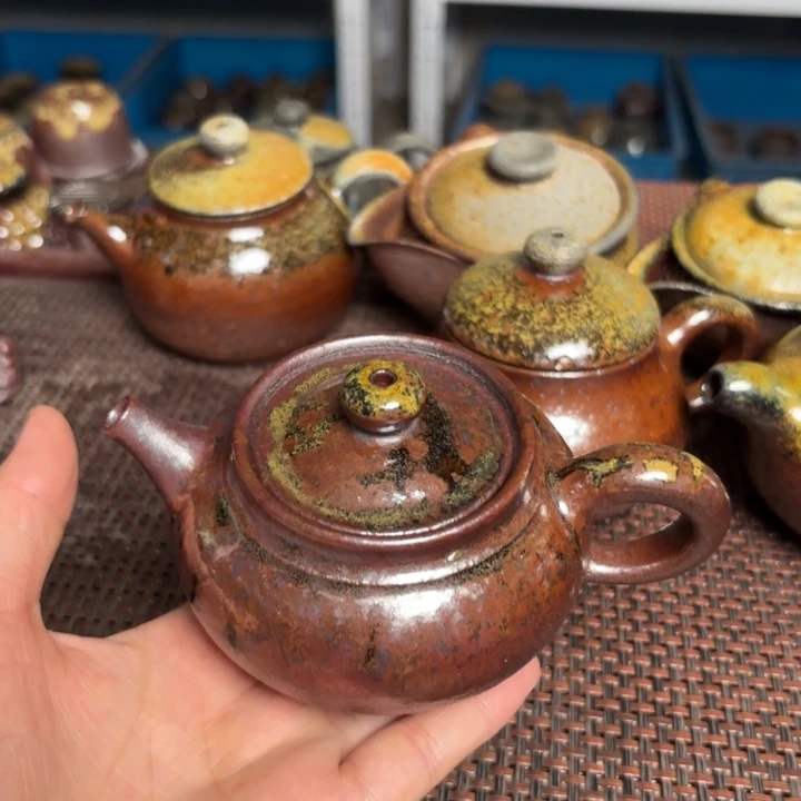 茶杯紫砂小*?锔钉手持