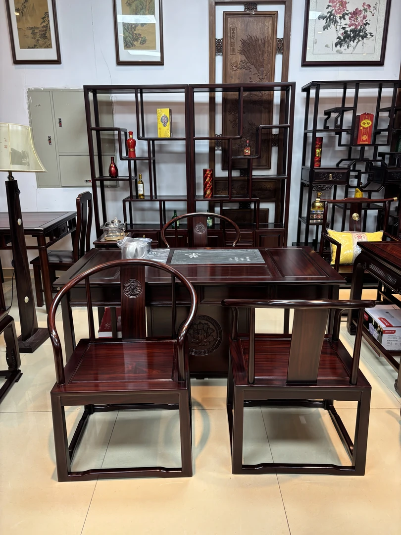 酸枝木  雨轩湿泡茶台尺寸：长158*宽80*高73