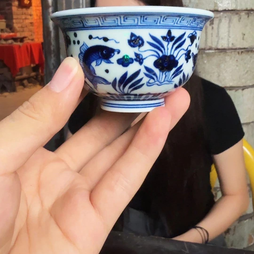 杯子仿春风鱼藻压手50cc