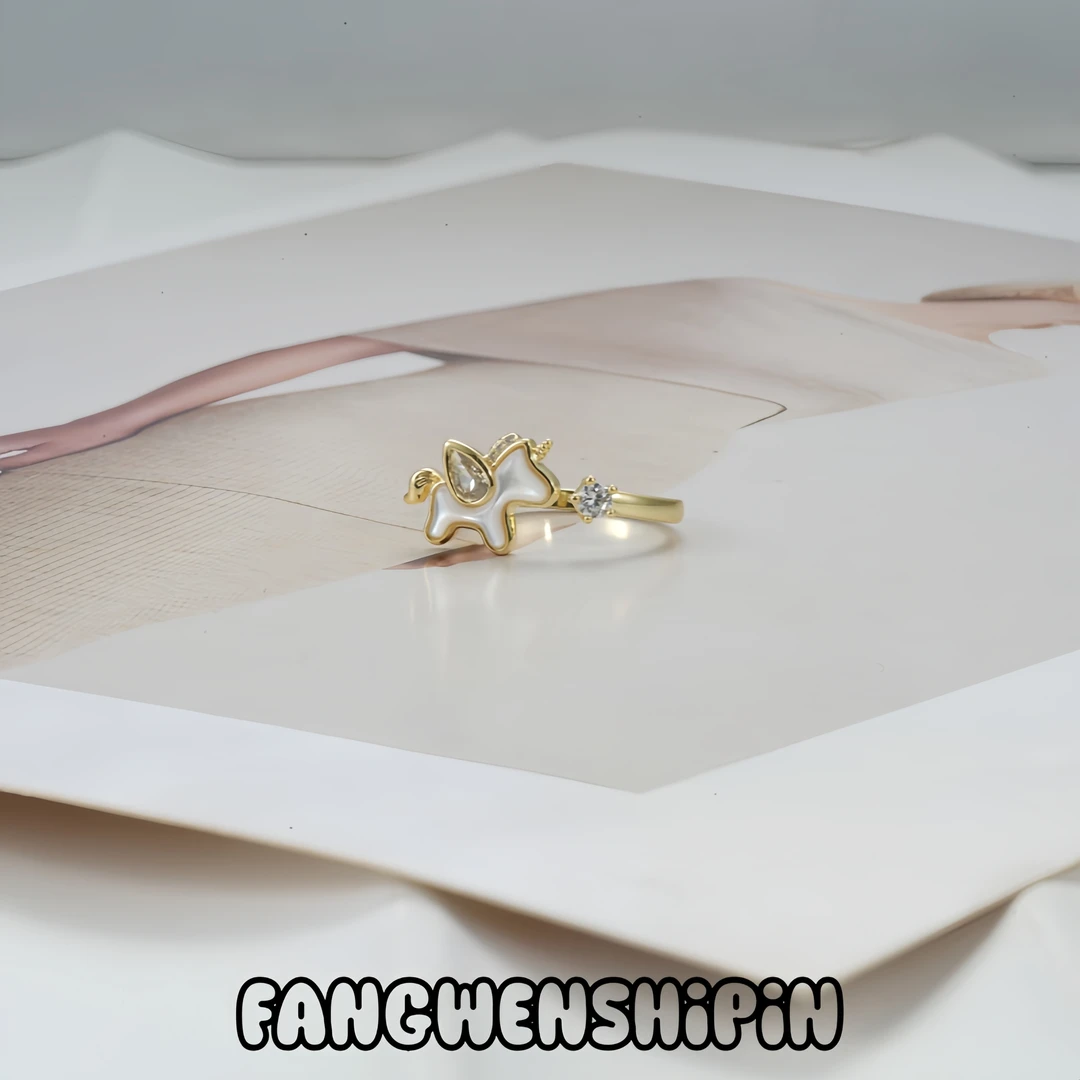 铜合金锆石戒指 【镀K金】5228【开口可调节】