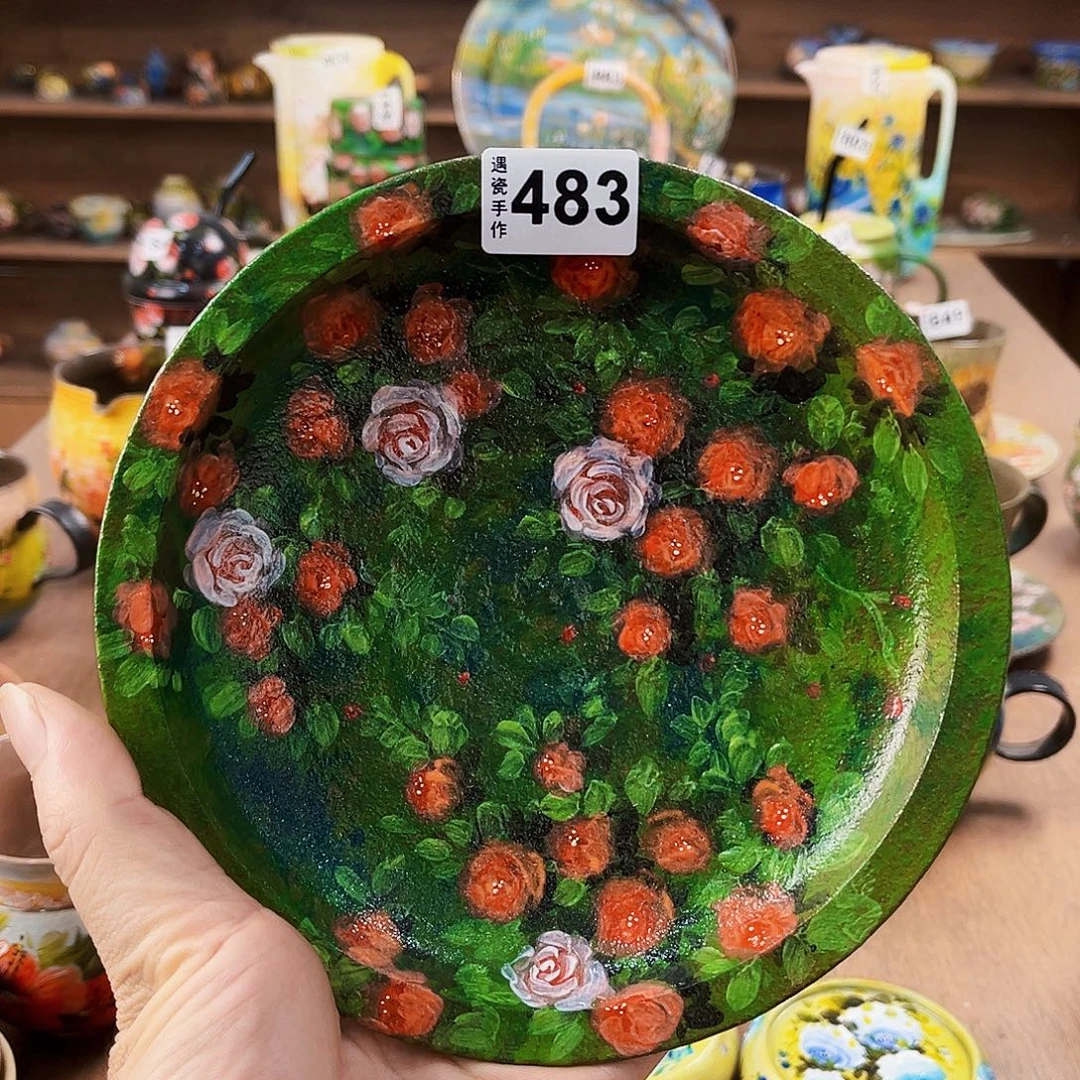 纯纯莫奈油画风纯纯莫奈油画风茶盘