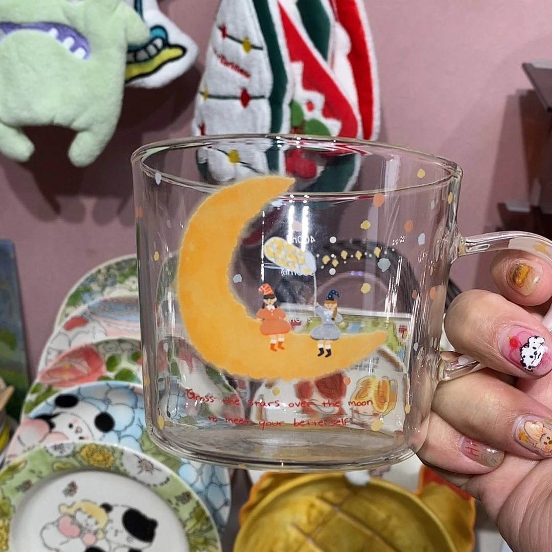 陶瓷瓷职月亮高硼硅玻璃杯