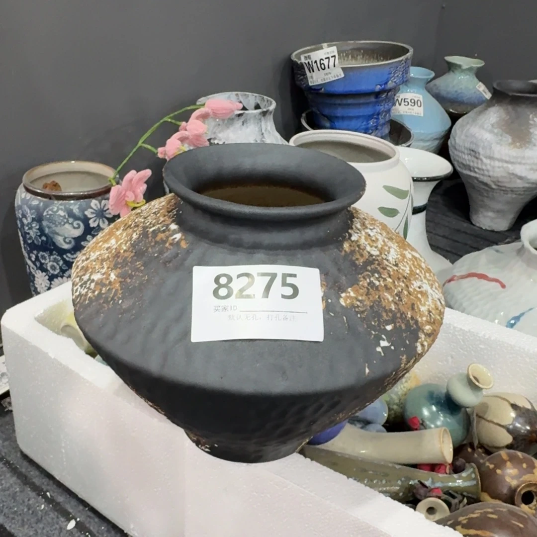 随***️景德镇高温花瓶景德镇高温花瓶编码8275高23口10默认无孔