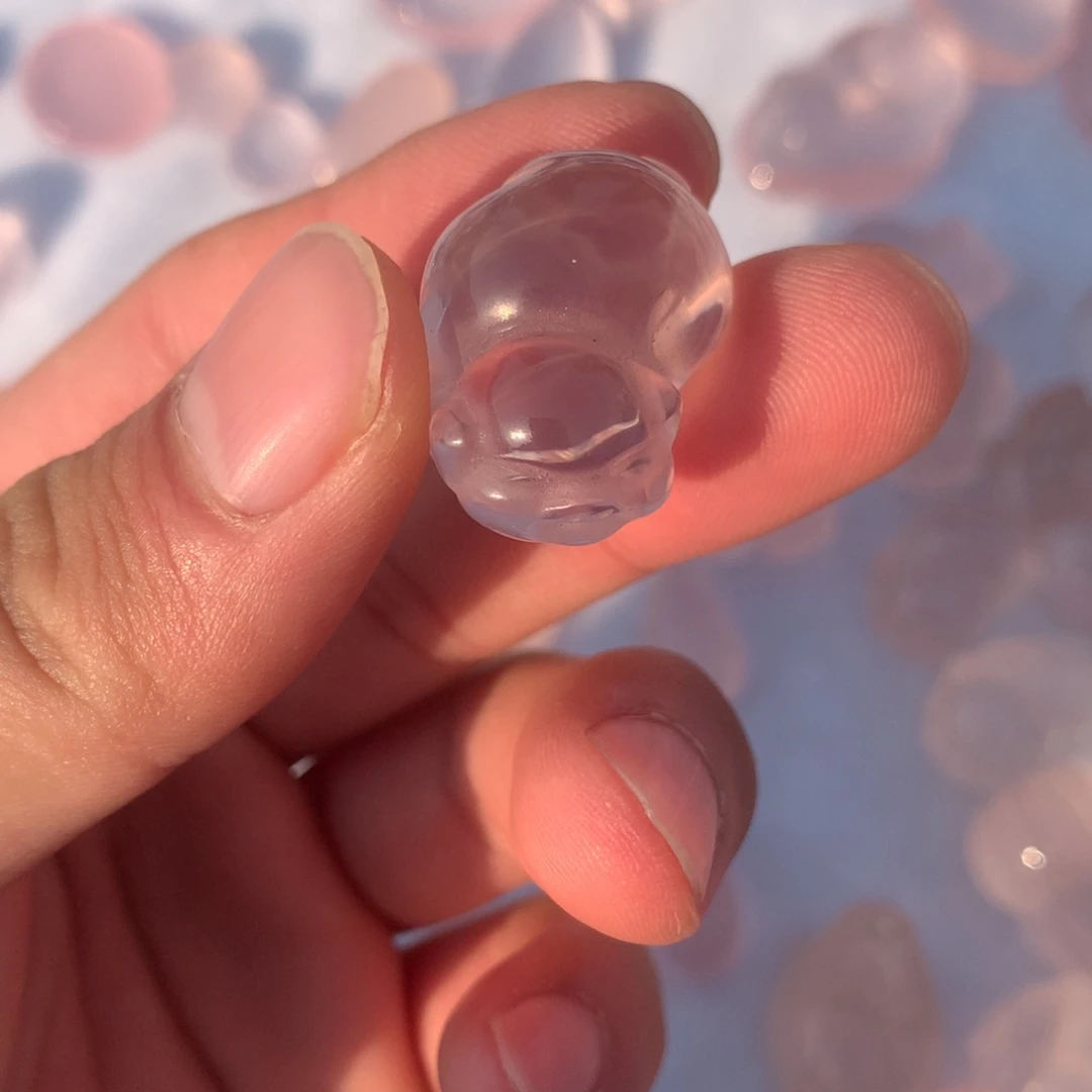 水晶天然粉水晶小猪未镶嵌r****g