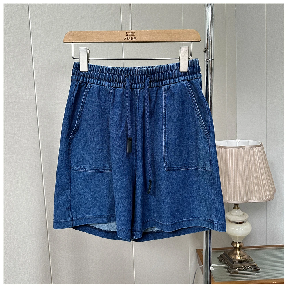 1D001夏季新款宽松松紧腰女士休闲牛仔短裤