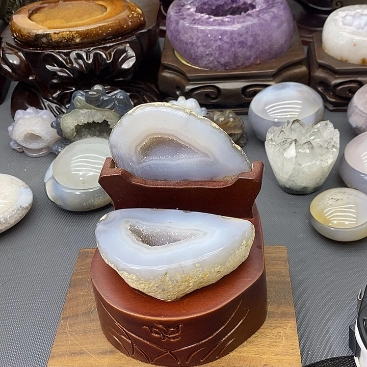 紫晶摆件未镶嵌聚宝盆