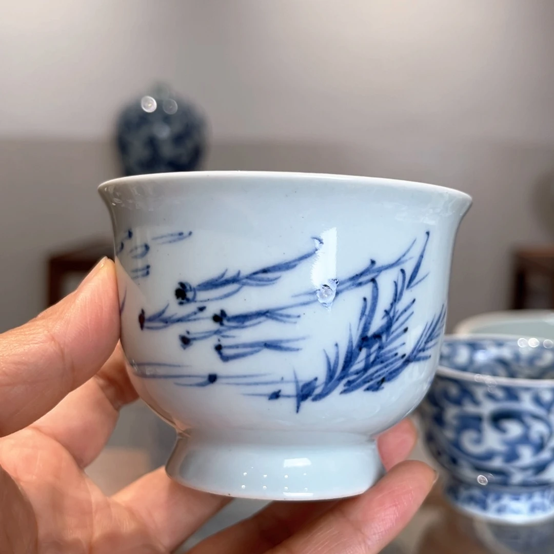 鱼杯100 毫升瑕瑕元青花