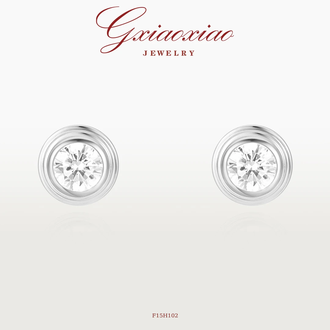 镀K金 925银针 法式气质精致百搭白色泡泡耳环 F15H102