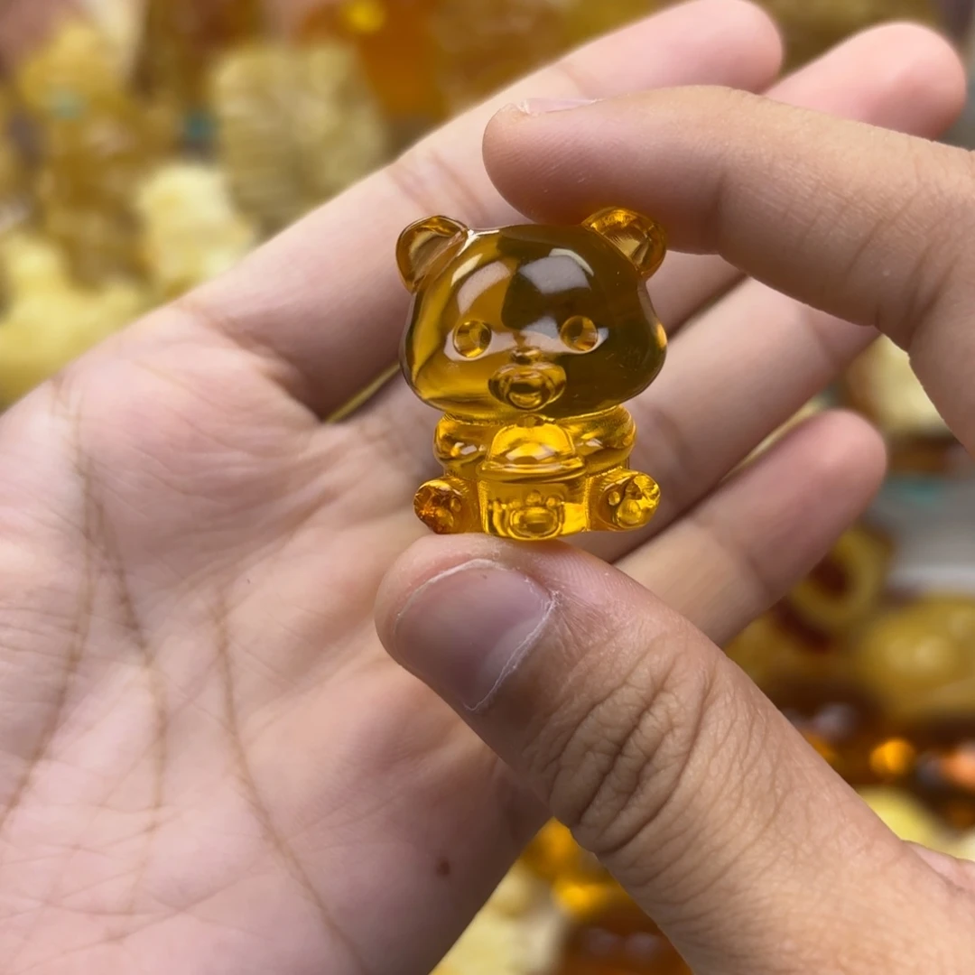 裸石金珀未镶嵌金珀吊坠打孔不退不换