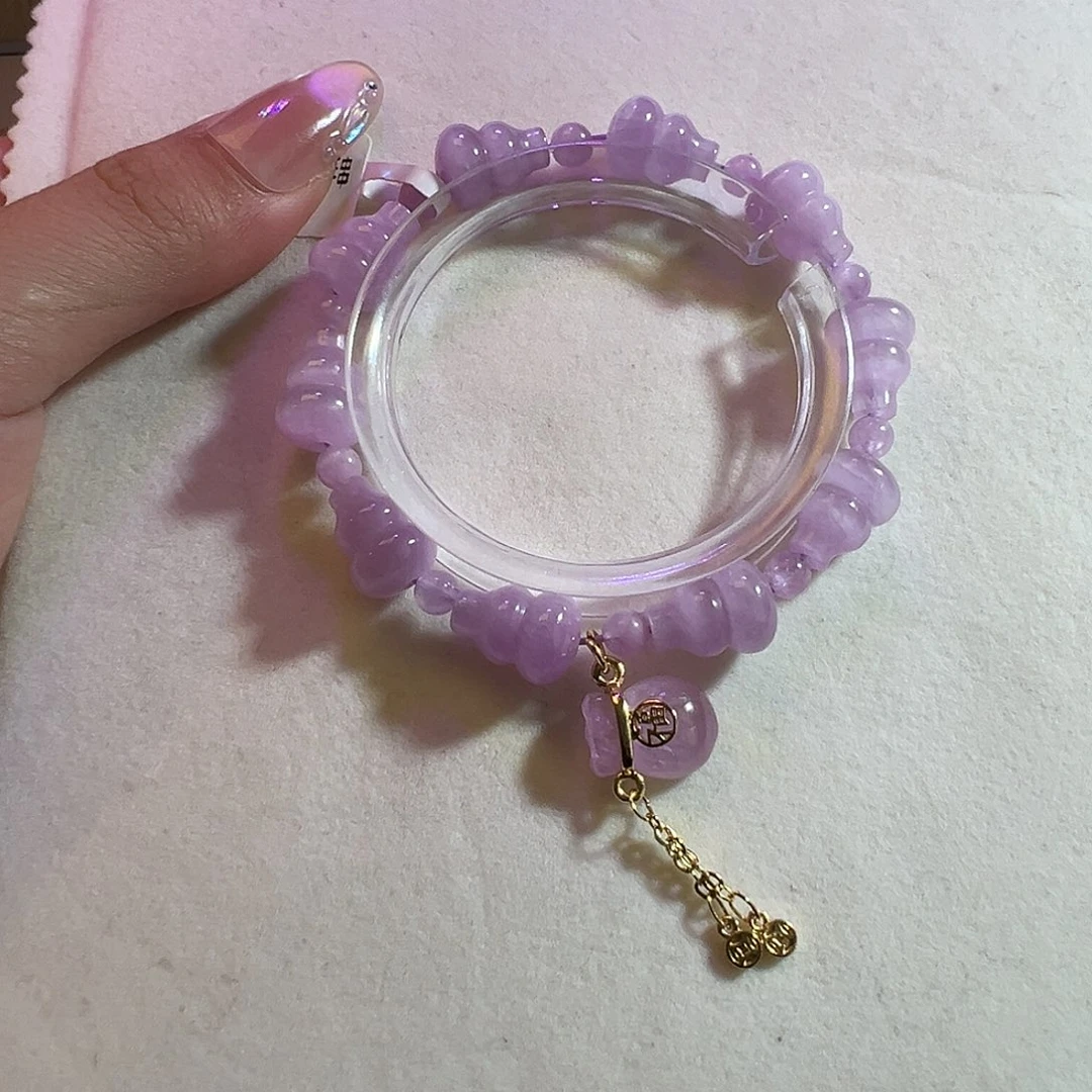 锂辉石银S925镶嵌手串葫芦福禄紫锂辉设计款手串